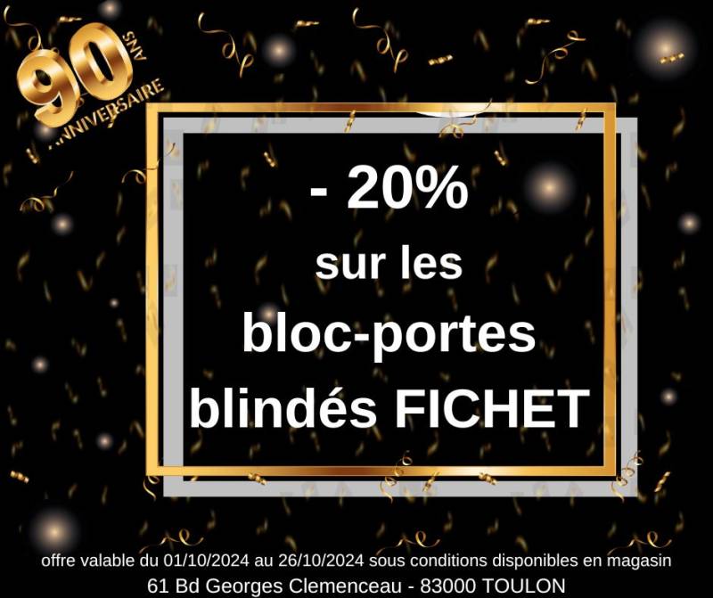 Aujourd'hui, des remises pour la commande d'une porte blindée FICHET