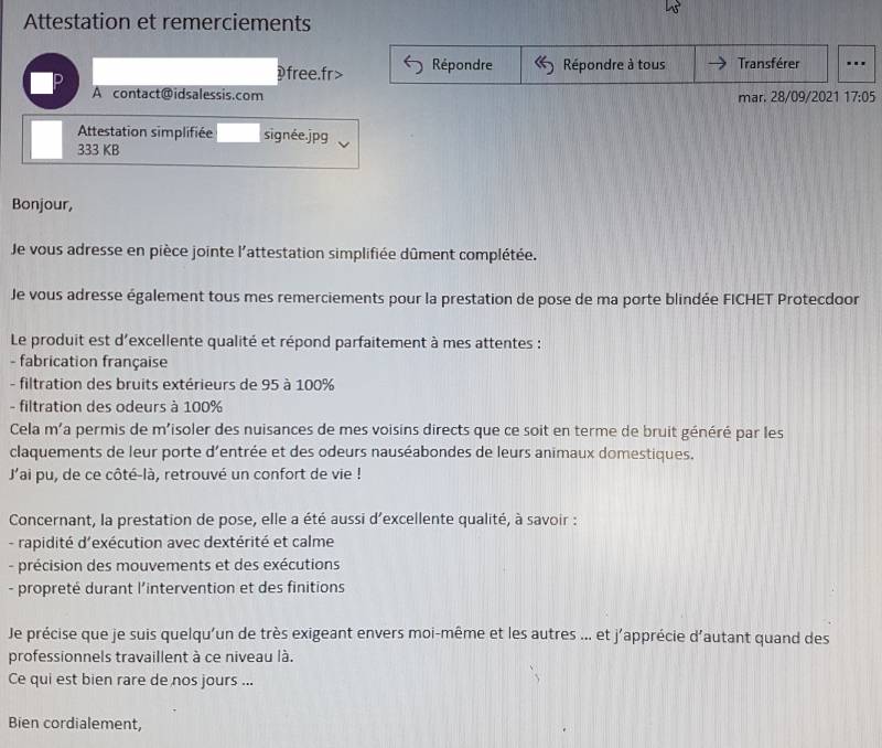 Installation d'un bloc-porte Protecdoor+ à TOULON dans le Var (83000)